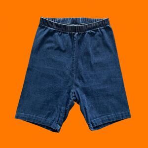 90's vintage dark wash stretch denim high waisted biker shorts MEDIUM forenza